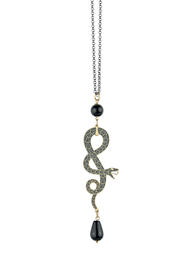 short-black-snake-coiled-short-necklace