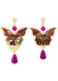 butterfly-and-mask-silver-mini-fuchsia-earrings