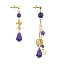 mini-cross-and-short-tuft-heart-purple-earrings