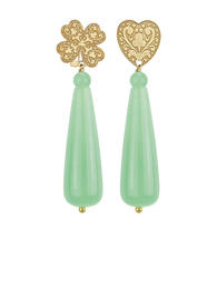 gothic-heart-fourleaf-clover-silver-drop-green-jade-earrings