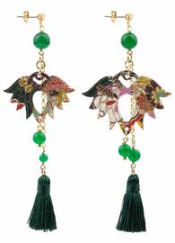 hasu-big-green-silk-earrings