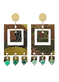 earrings-tan-mono-rectangular-green