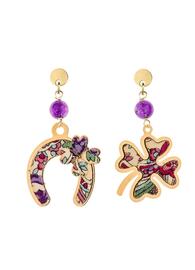 fourleaf-clover-and-mini-violet-horseshoe-earrings