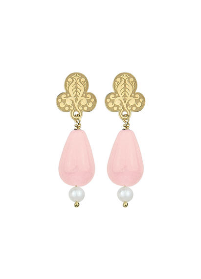 pink-stone-leaf-earrings