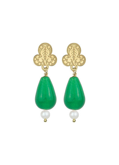 green-stone-leaf-earrings