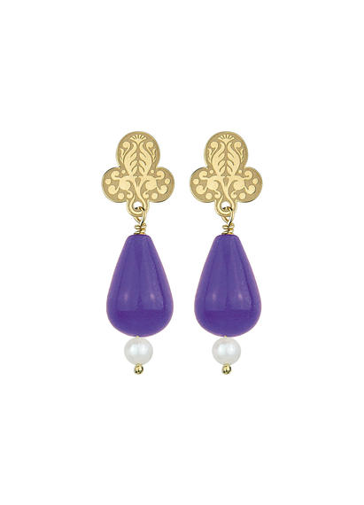 purple-stone-leaf-earrings