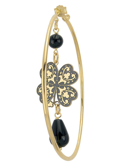 single-round-ring-earring-gothic--fourleaf-clover