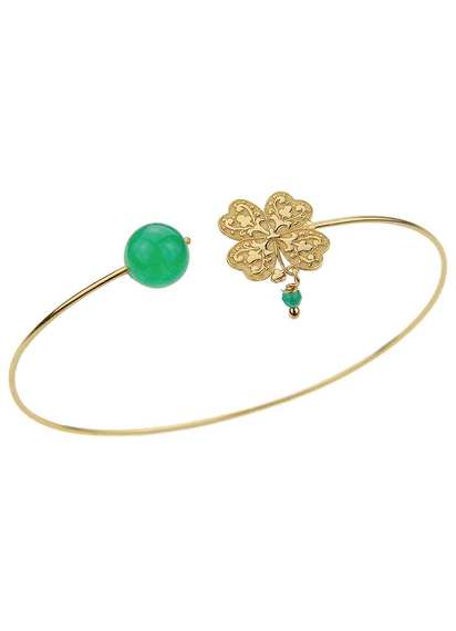 green-four-leaf-clover-gothic-bracelet