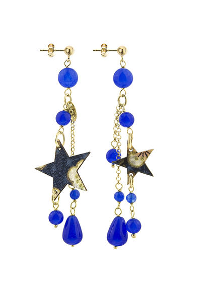 short-blue-star-earrings