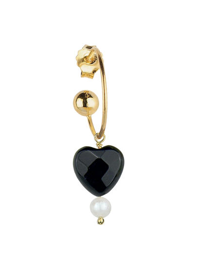 black-heart-bell-single-earring