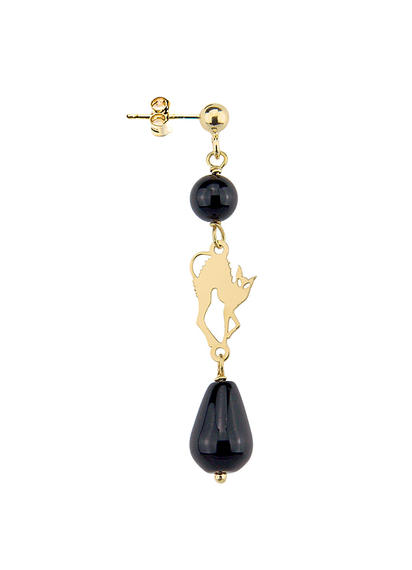 black-single-cat-gothic-earring
