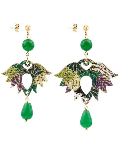 lotus-small-green-silk-earrings