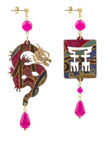 dragon-silk-and-leather-fuchsia-earrings