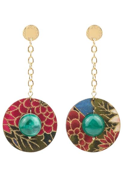 tan-mono-green-chain-earrings