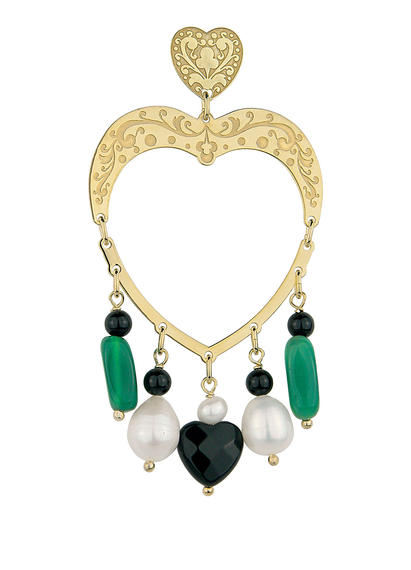 single-earring-heart-green-pearl-stones