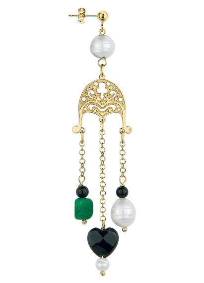 colored-stones-dome-single-earring