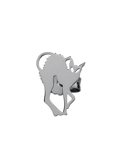 gothic-single-cat-silver-earring