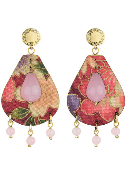 small-pink-mono-drop-tan-earrings
